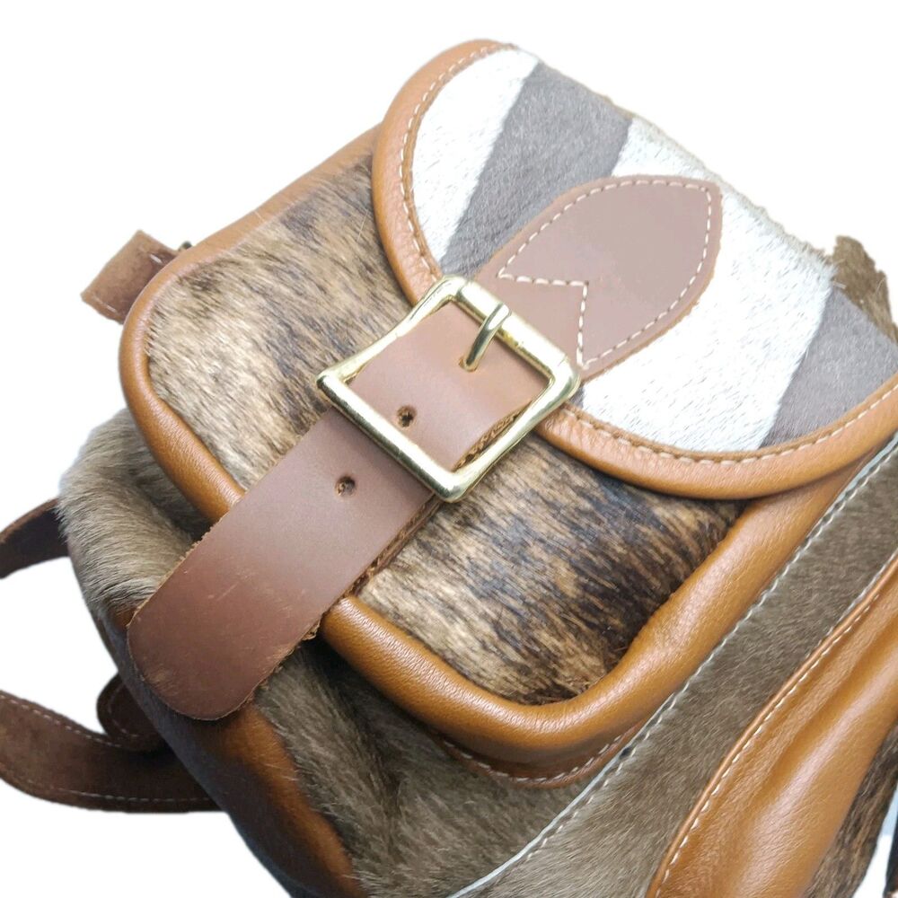 Lil' Miss Leather Backpack Handcrafted Cowhide Leather Bag - Picture 6 of 11